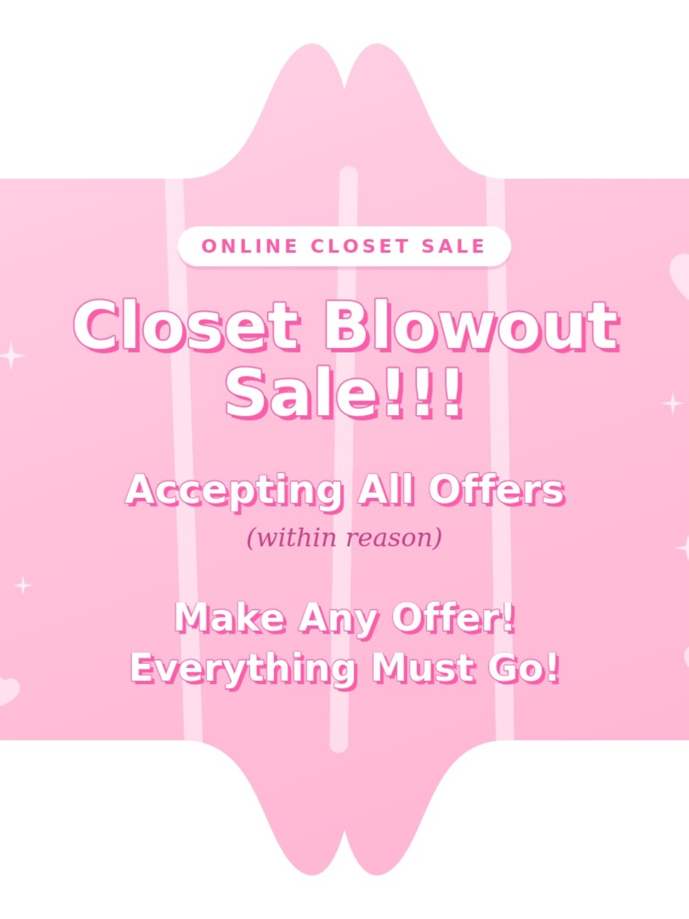 Closet Blowout Sale Graphic - Pink Promotional Sign